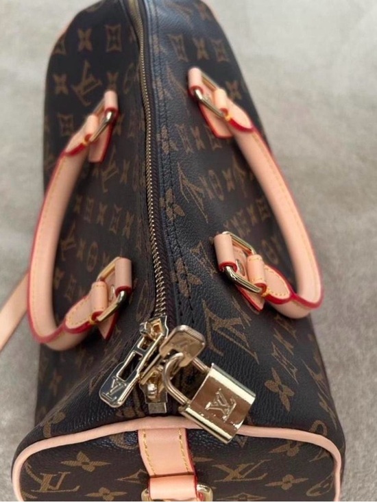 Louis Vuitton Handbags - Louis Vuitton Monogram Satchel with Pale Pink Trim and Red Edge